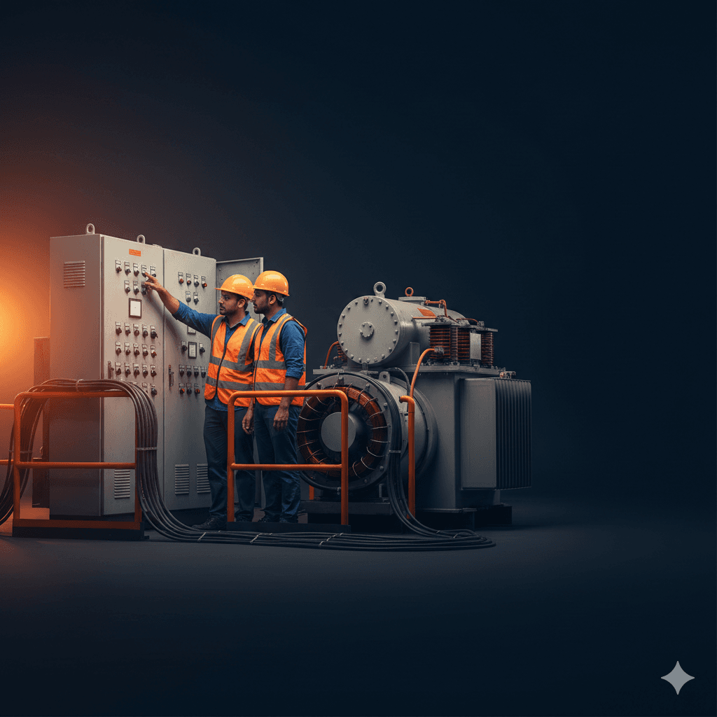 Voltaire engineers inspecting industrial power systems